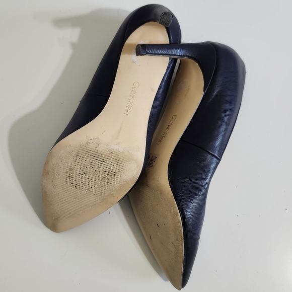 Calvin Klein Women Navy Stiletto Heels Pumps Sz 7 Office Career Work Dress Shoes - Picture 6 of 10